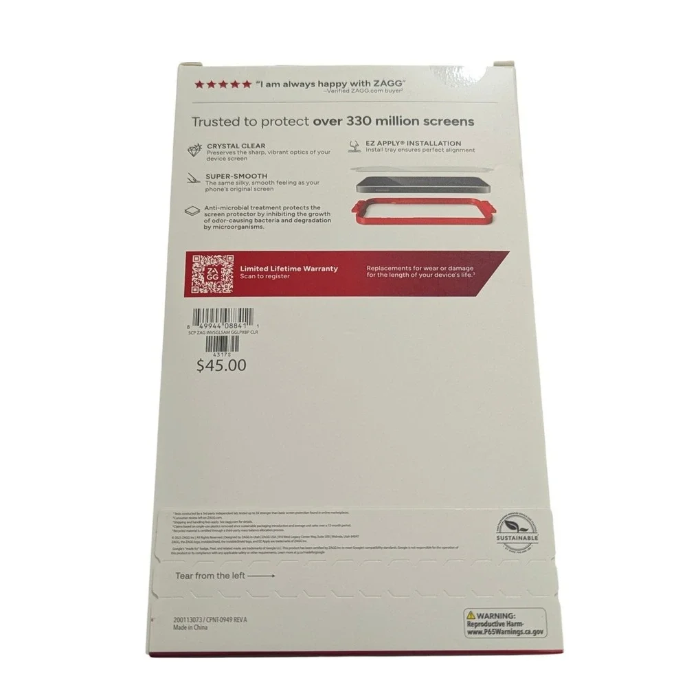 V1-N‎ Zagg Invisible Shield Glass Screen Protector for Google Pixel 8 Pro